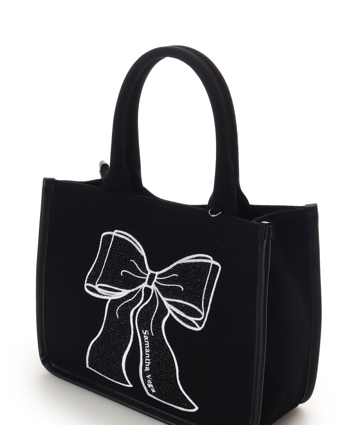 リボン刺繍ハンドバッグ