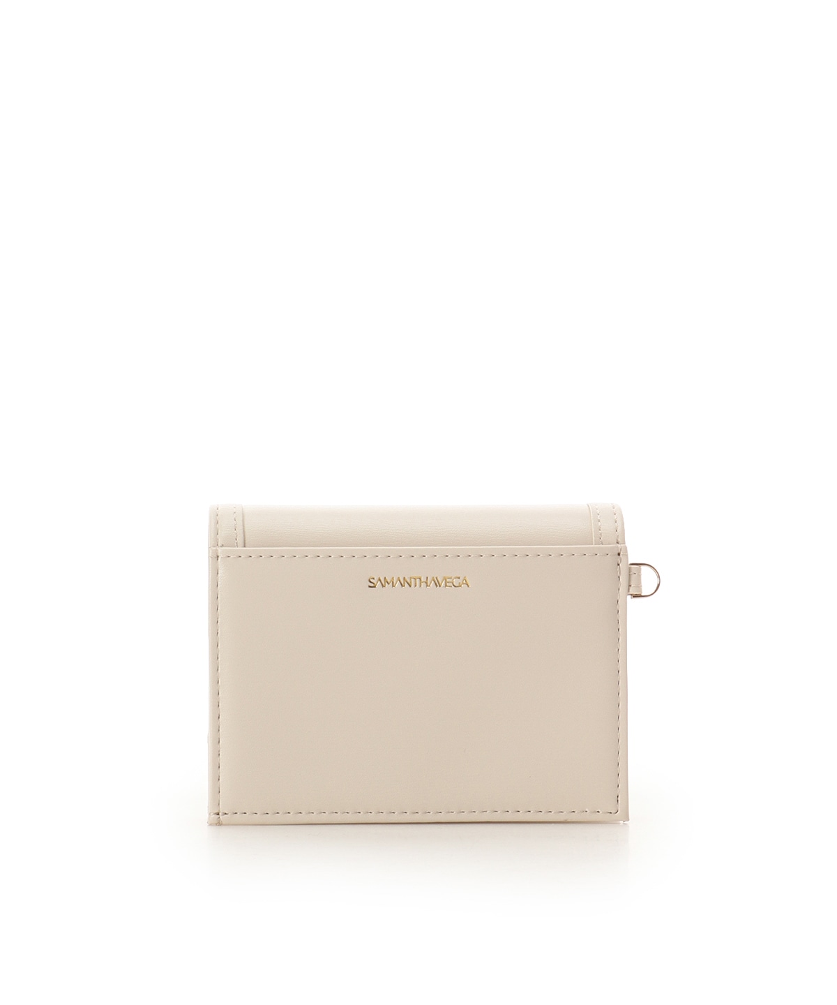 ロゴ金具折財布