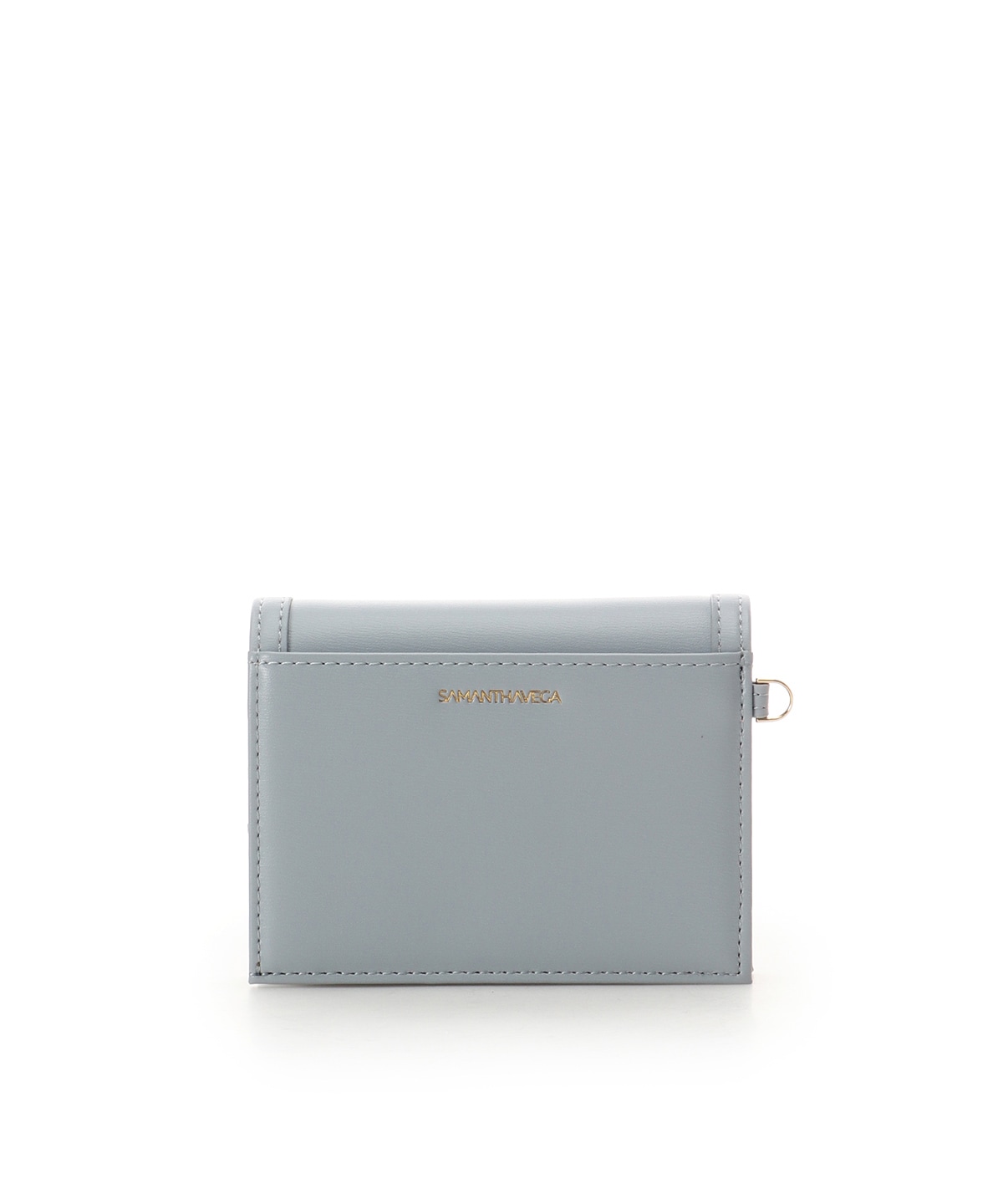 ロゴ金具折財布