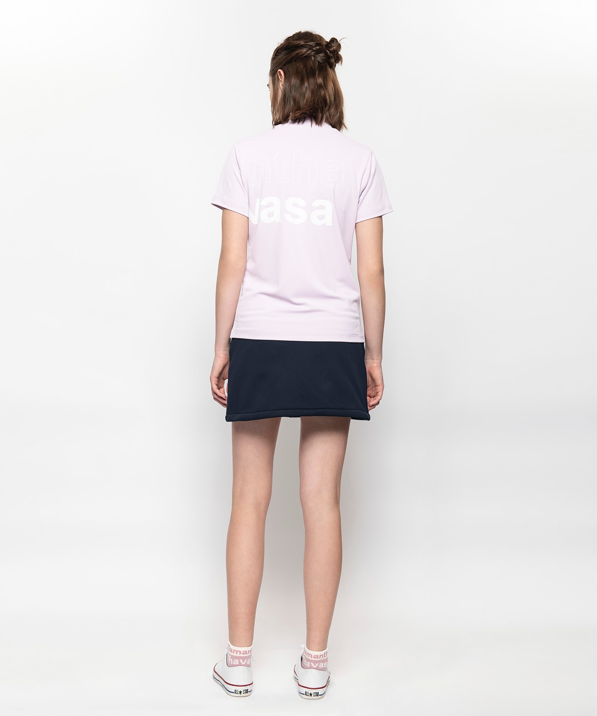 半袖モックネック