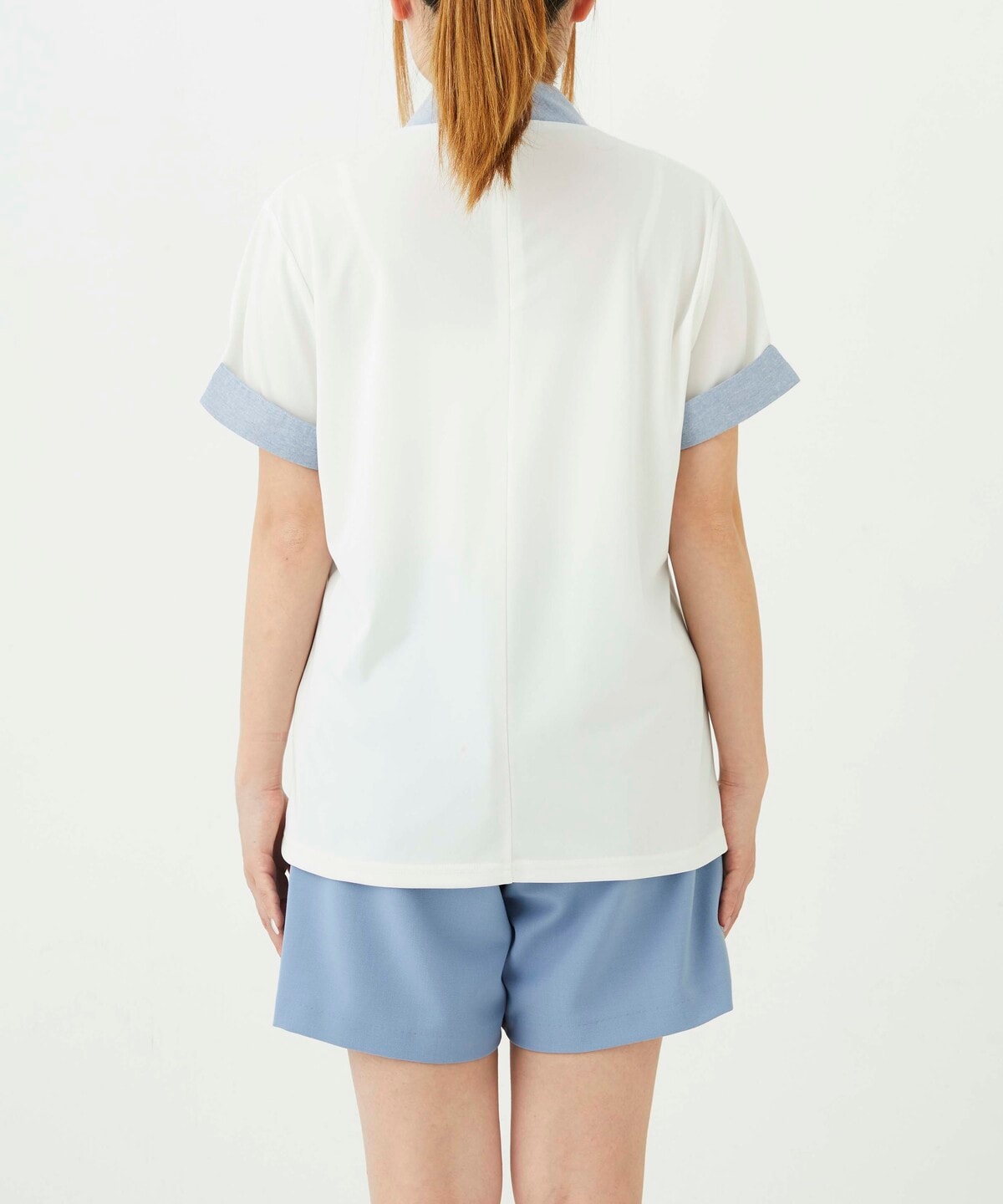 半袖モックネック