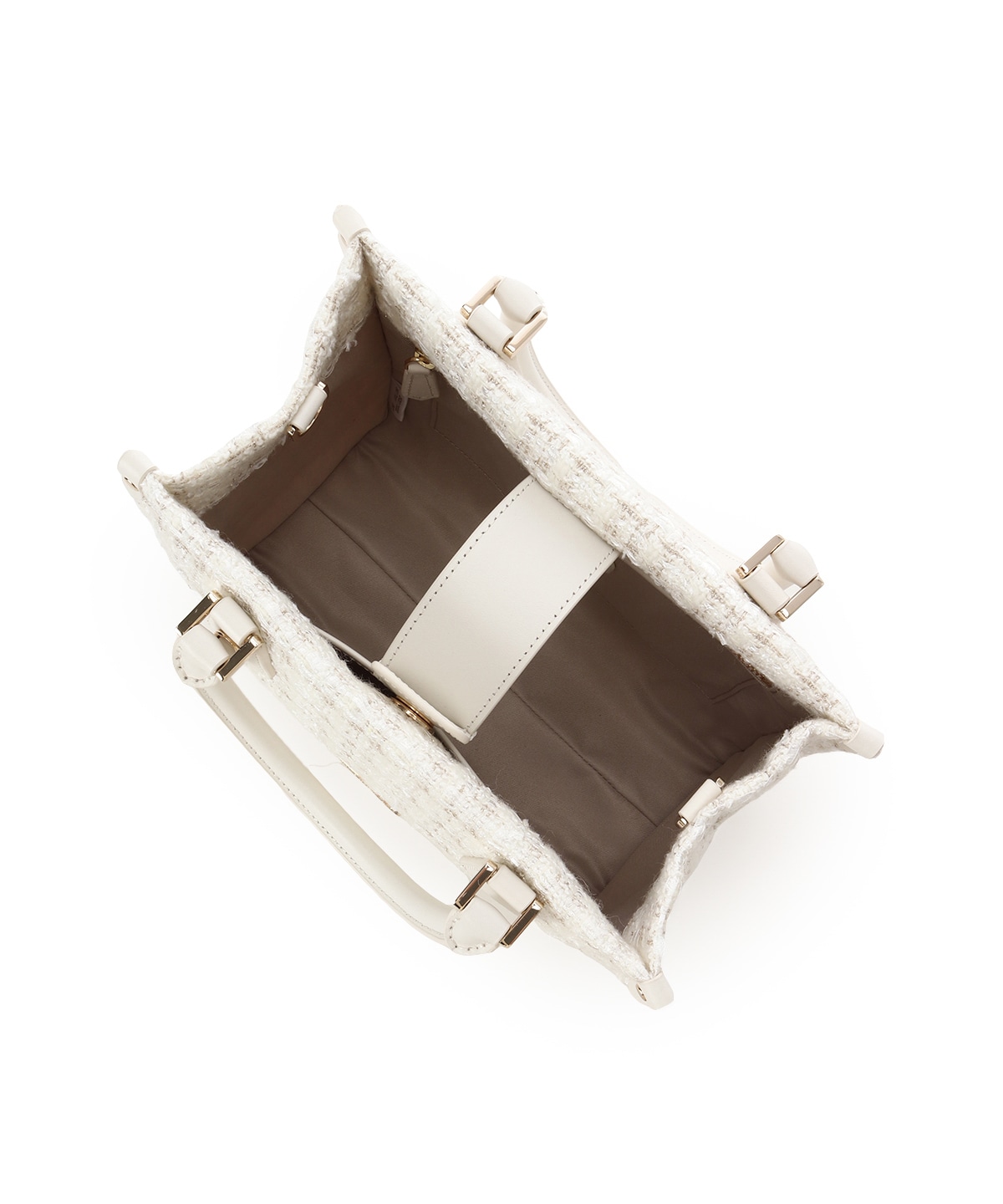 [Holiday Collection]ファンシーツイード スクエアハンドバッグ