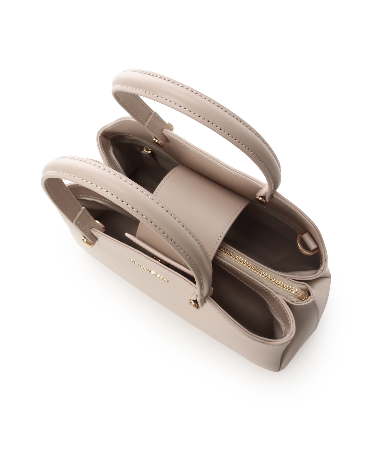 オリジナル金具ガラス調レザーハンドバッグ