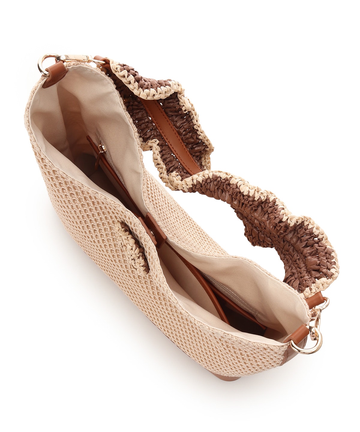 ワンポイントフラワーモチーフ フリルバッグ