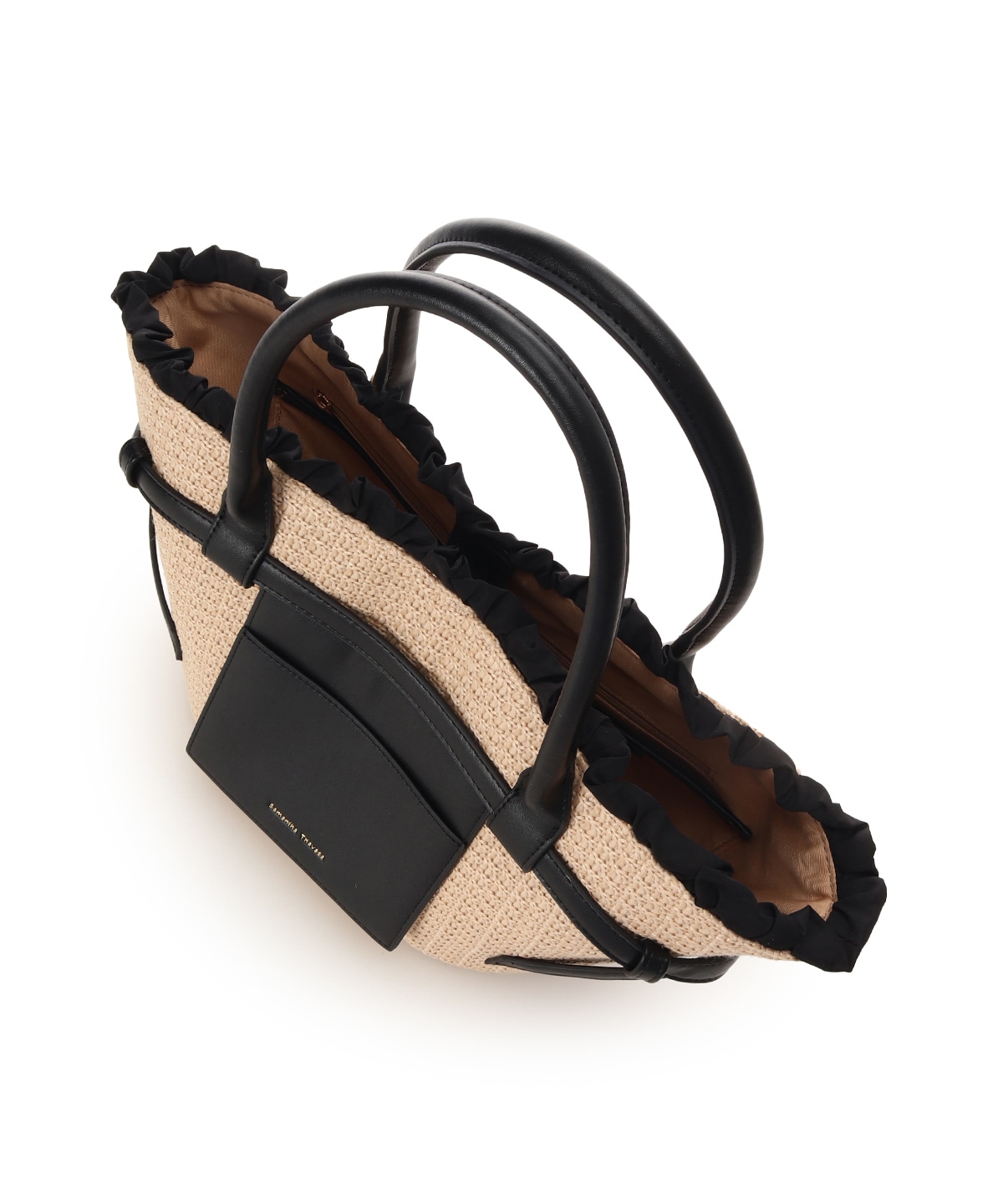 フロントポケットかごバッグ