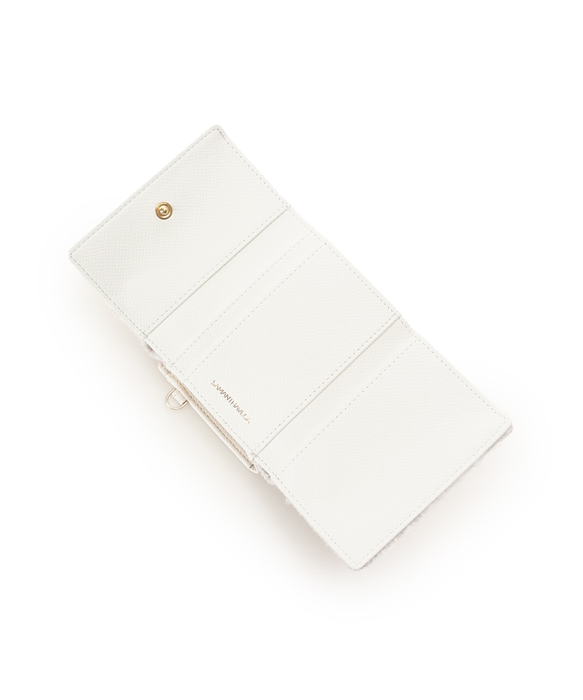 ラメツイードアクセントリボン折財布