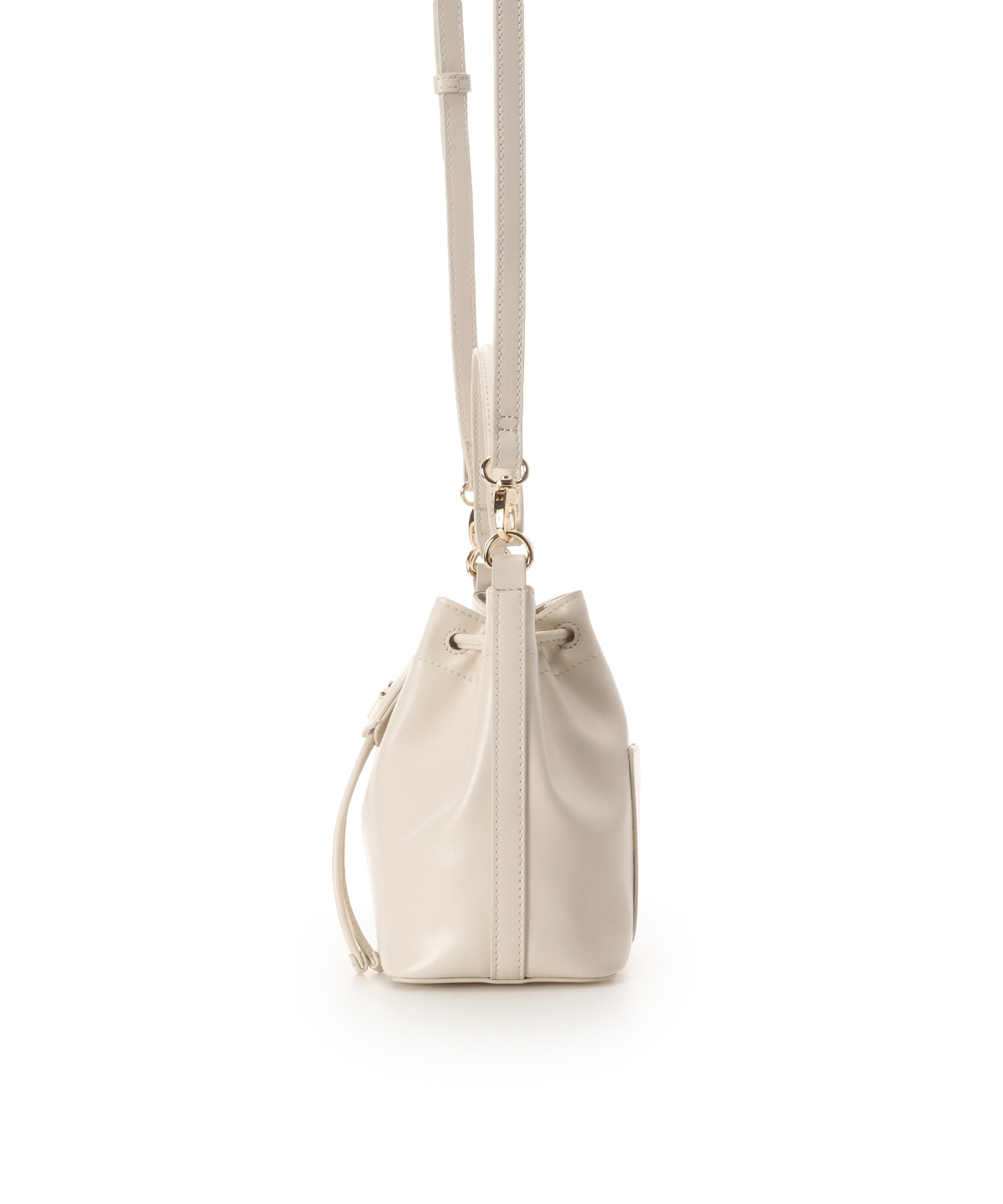 ロゴ金具巾着バッグ