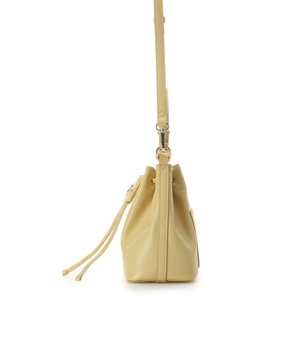 ロゴ金具巾着バッグ