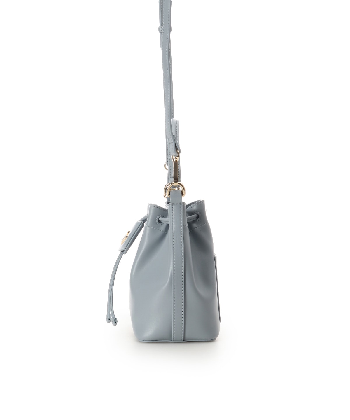 ロゴ金具巾着バッグ