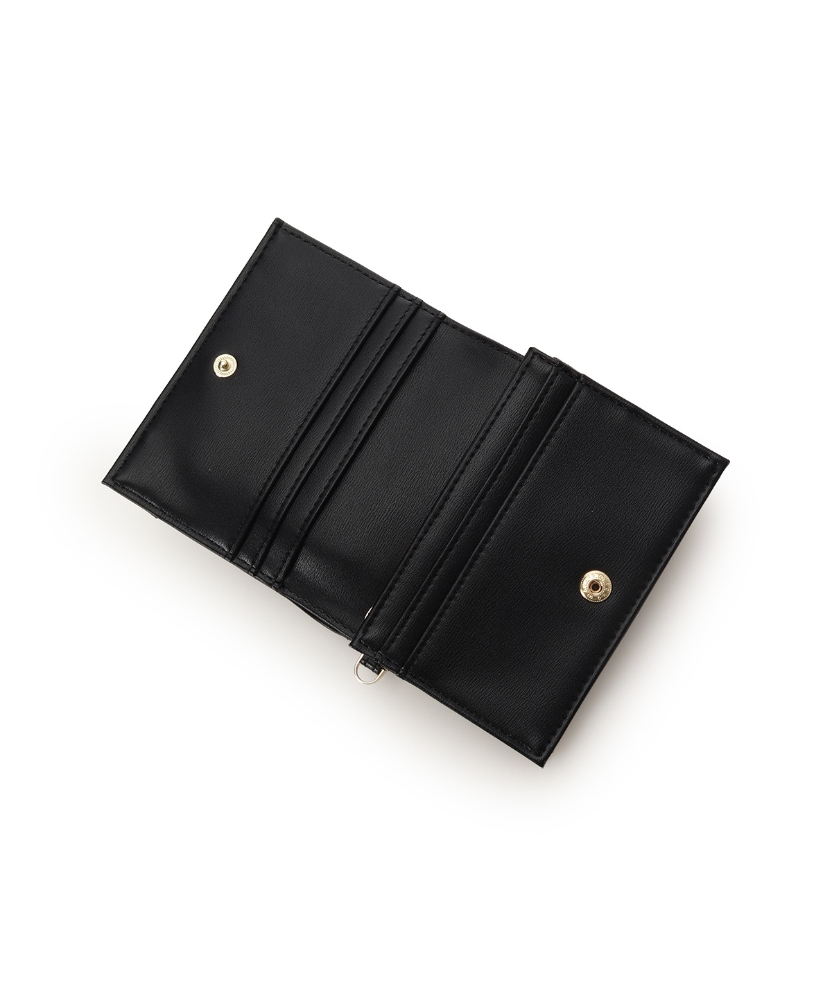 ロゴ金具折財布