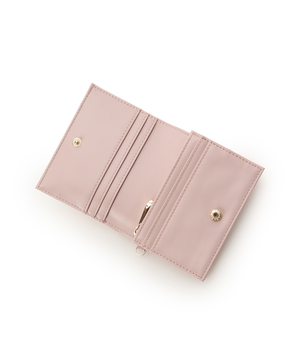 ロゴ金具折財布