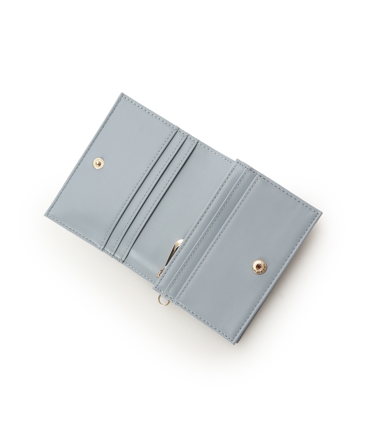 ロゴ金具折財布