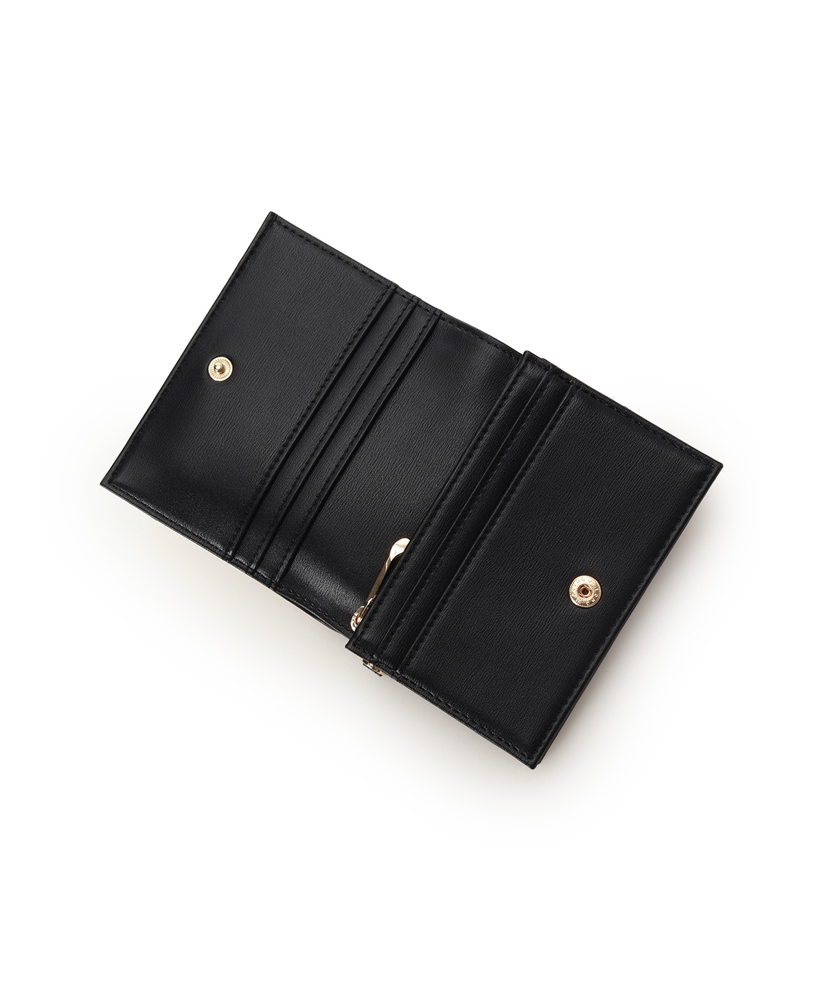 ロゴ金具折財布