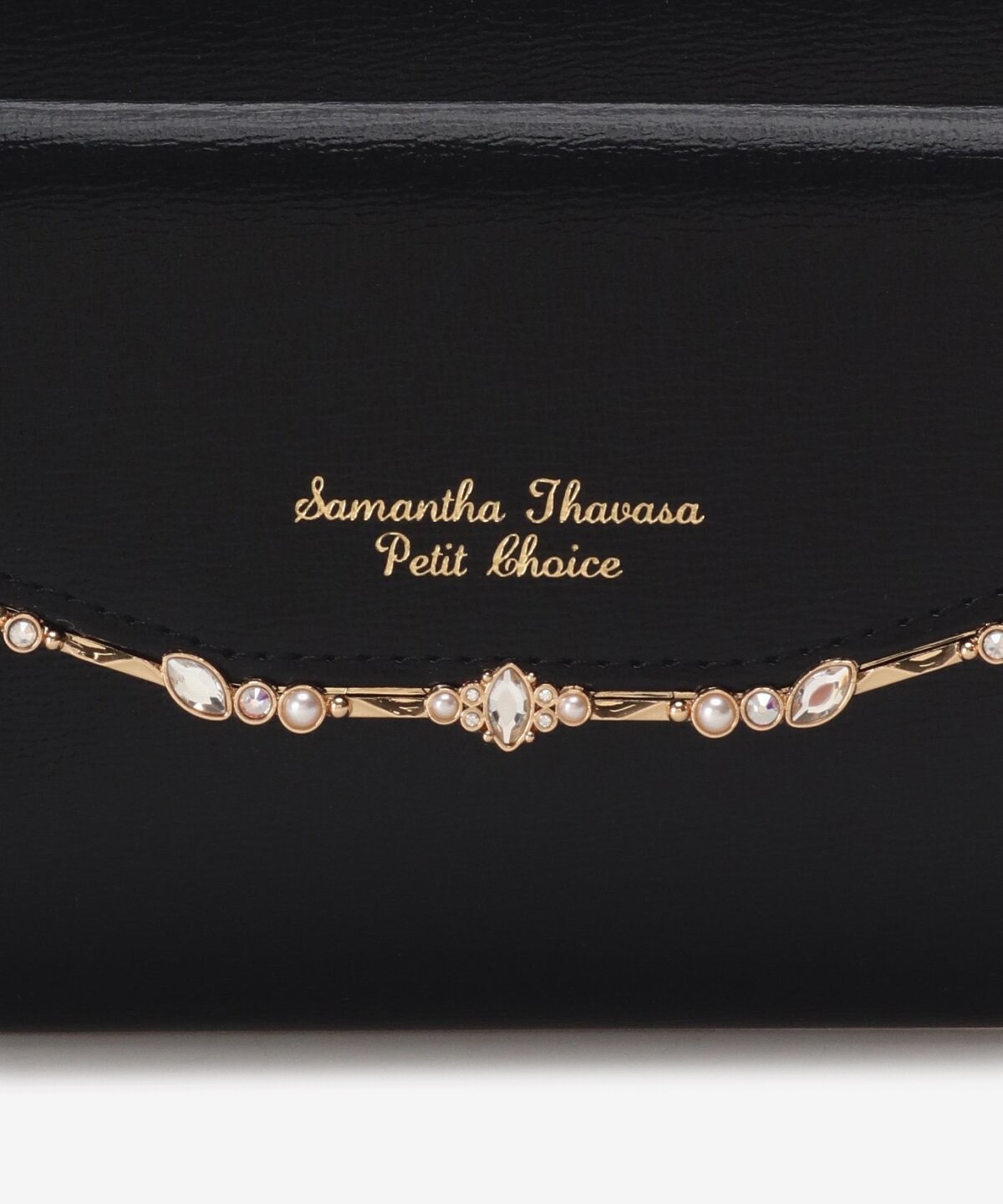 21超人気 サマンサタバサ 長財布 プチチョイス タバサ サマンサ Samanthathavasapetitchoice ブラック アンティークビジューバー ラウンドジップ長財布 レディース財布 Www Williamssound Com