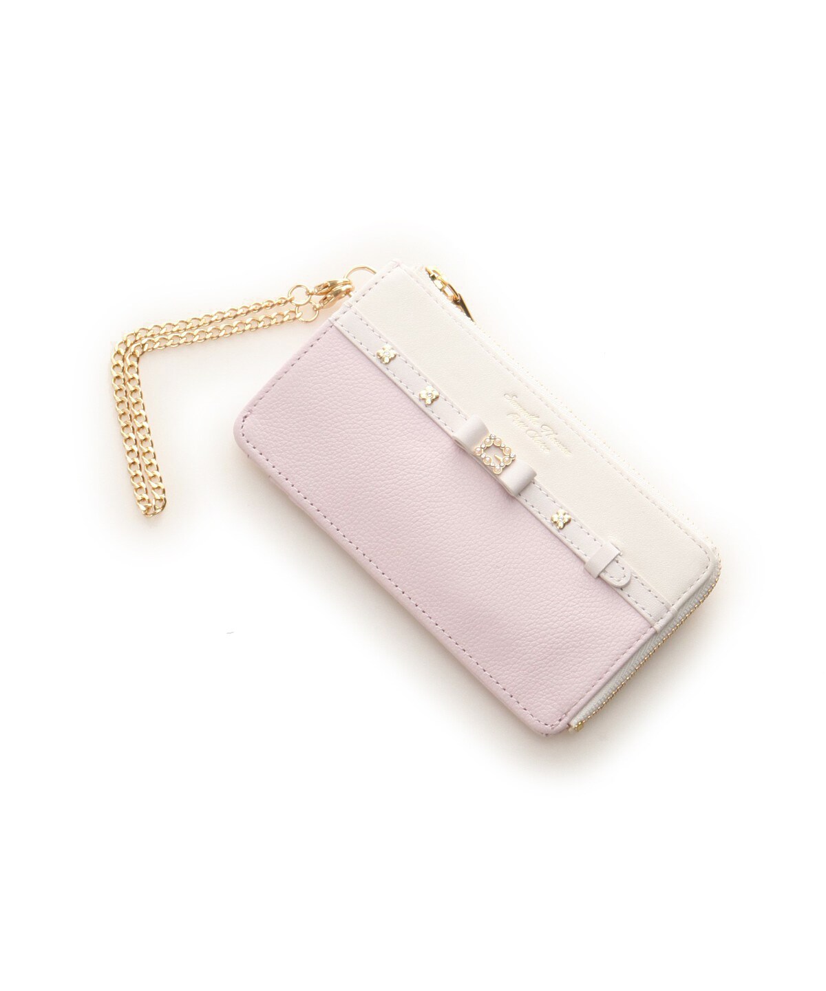 パールストーンリボンベルトマルチパスケース(FREE ピンク): Samantha