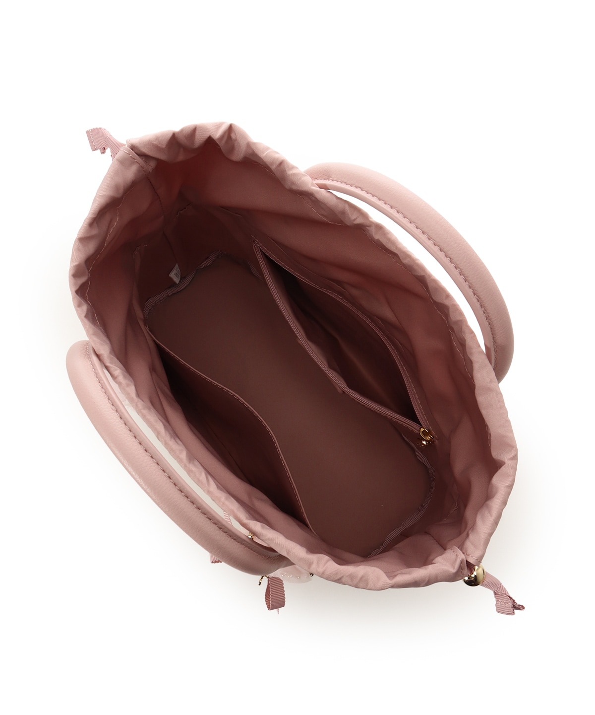 リボンチャーム付き フリルかごバッグ