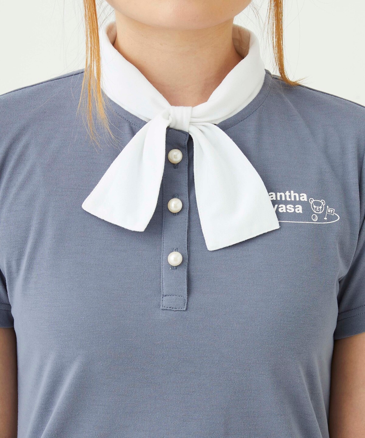 ループ衿半袖ポロシャツ