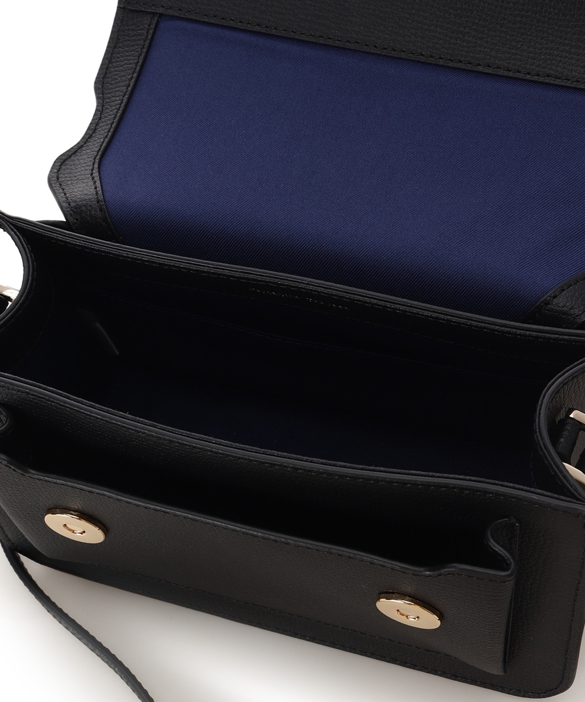 リボンモチーフ金具スプリットレザーショルダーバッグ