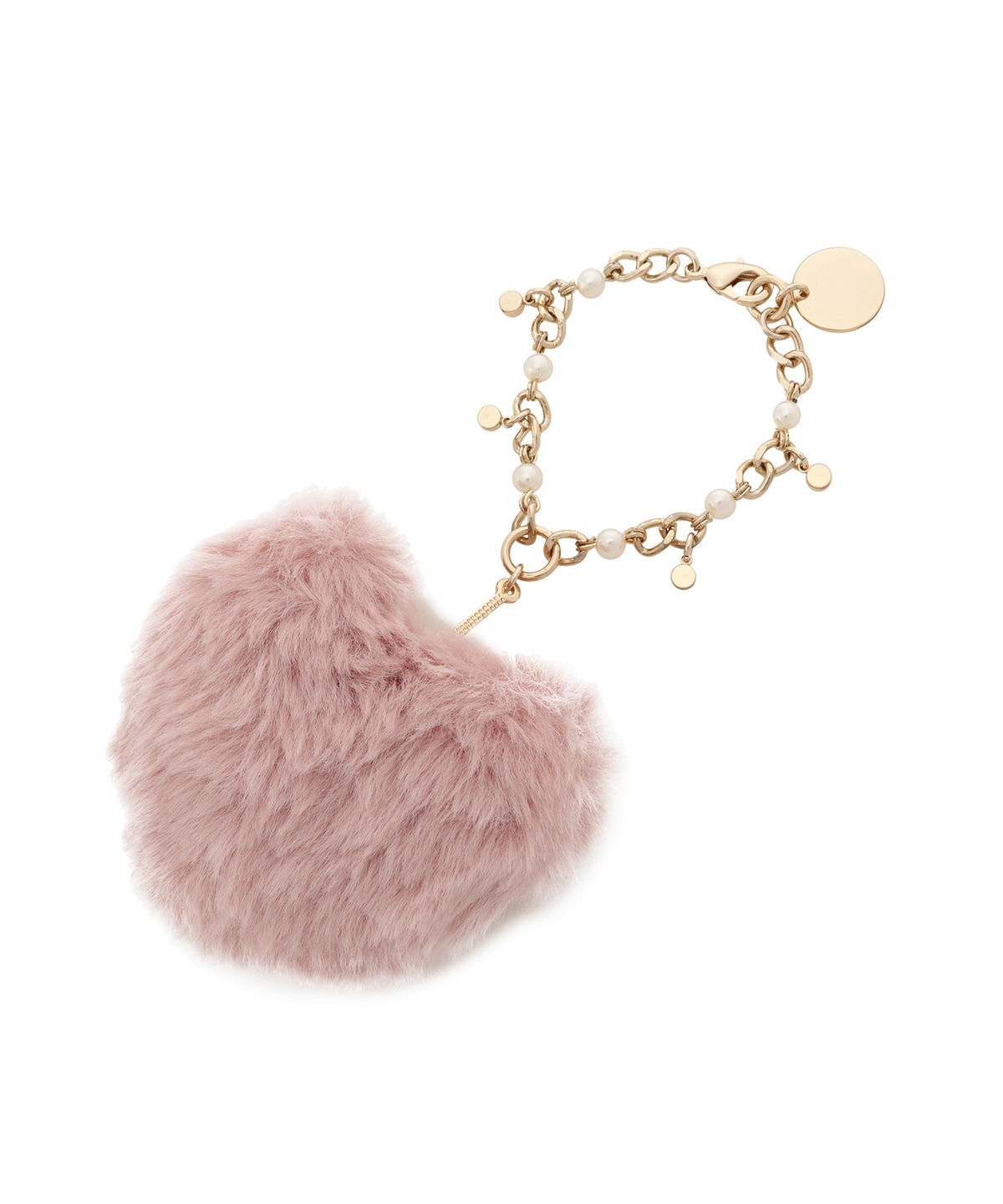 ハートファーバッグチャーム