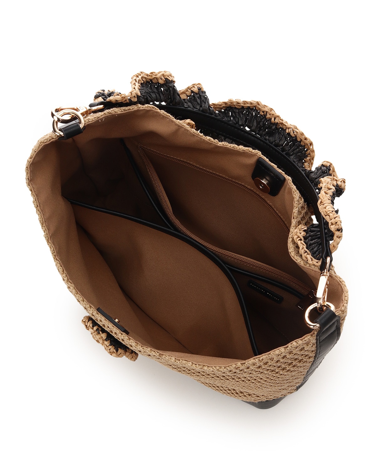 ワンポイントフラワーモチーフ フリルバッグ