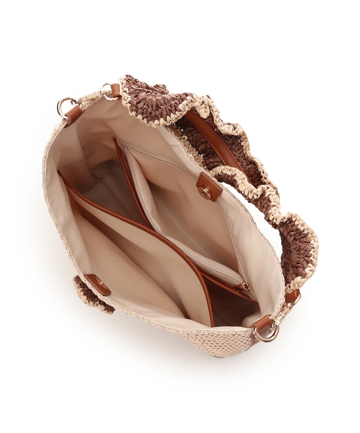 ワンポイントフラワーモチーフ フリルバッグ