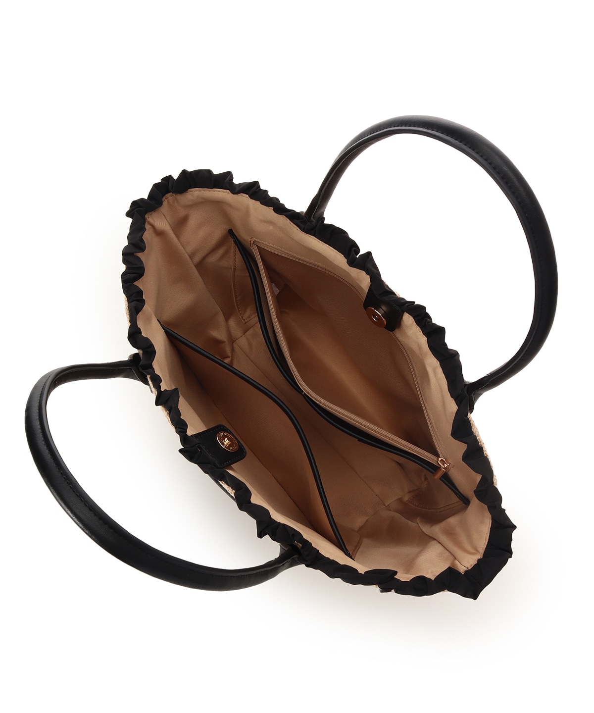 フロントポケットかごバッグ