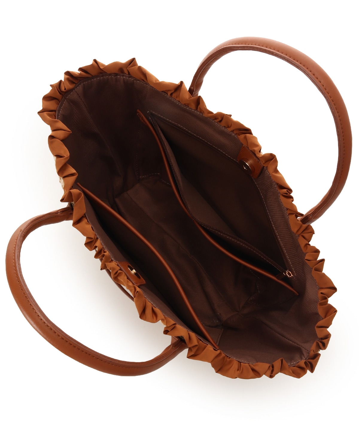 フロントポケットかごバッグ