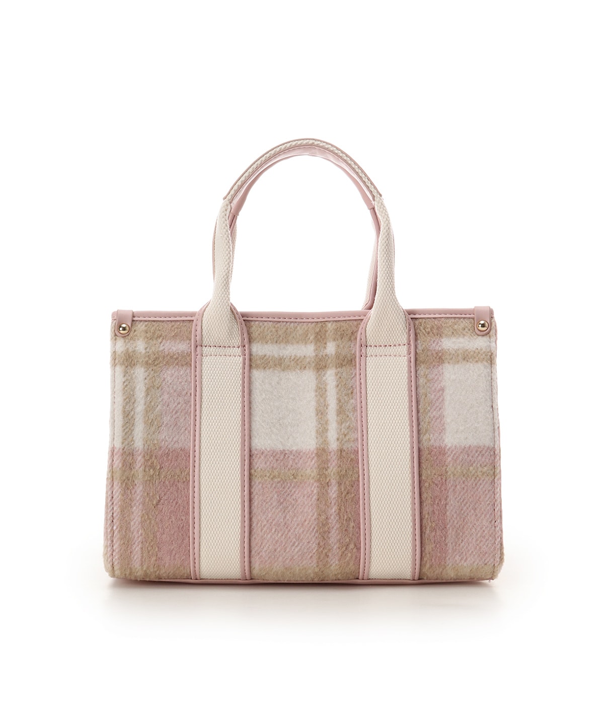 ロゴテープチェックハンドバッグ