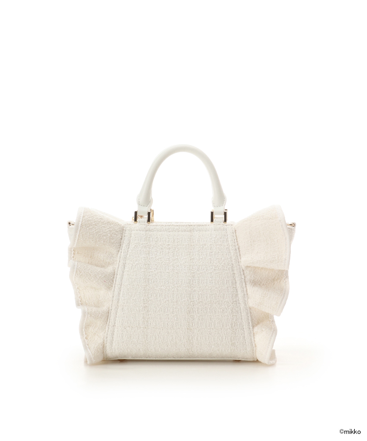 Lil ala mode×SAMANTHAVEGAコレクション ツイードフリルハンドバッグ