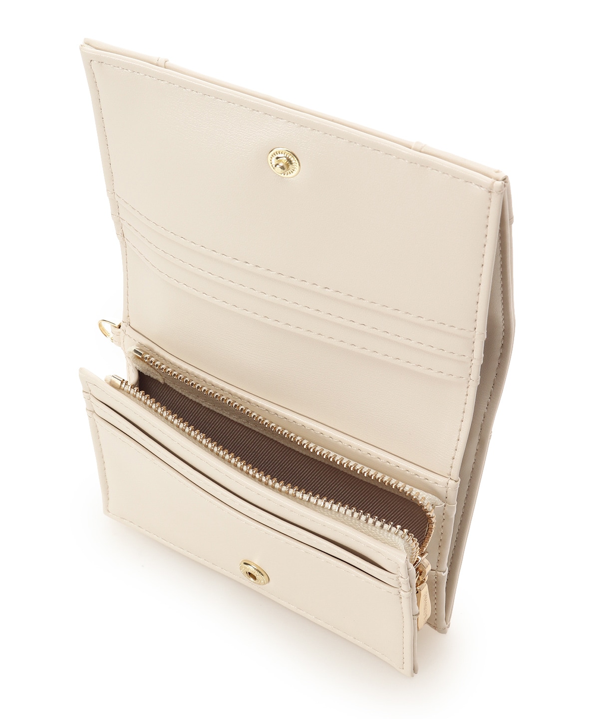 ロゴ金具折財布