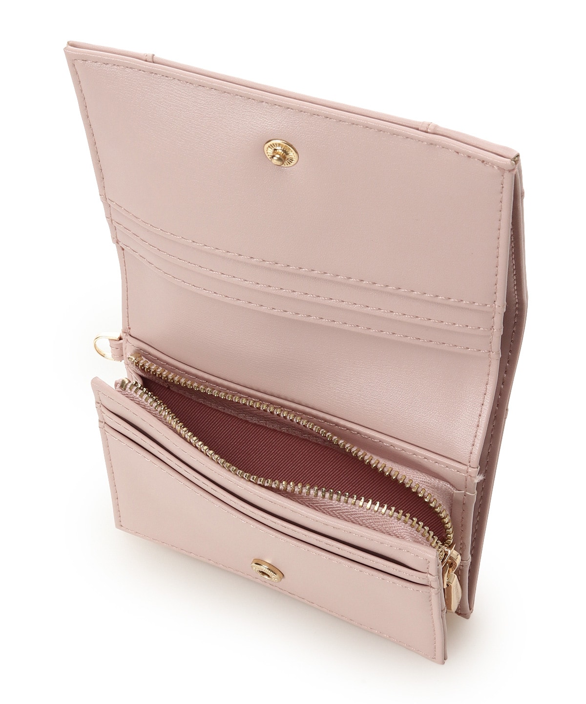 ロゴ金具折財布