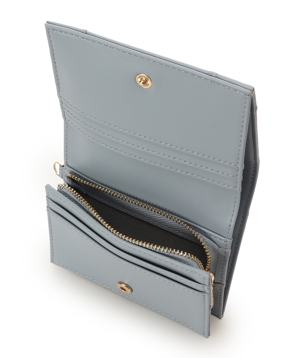 ロゴ金具折財布