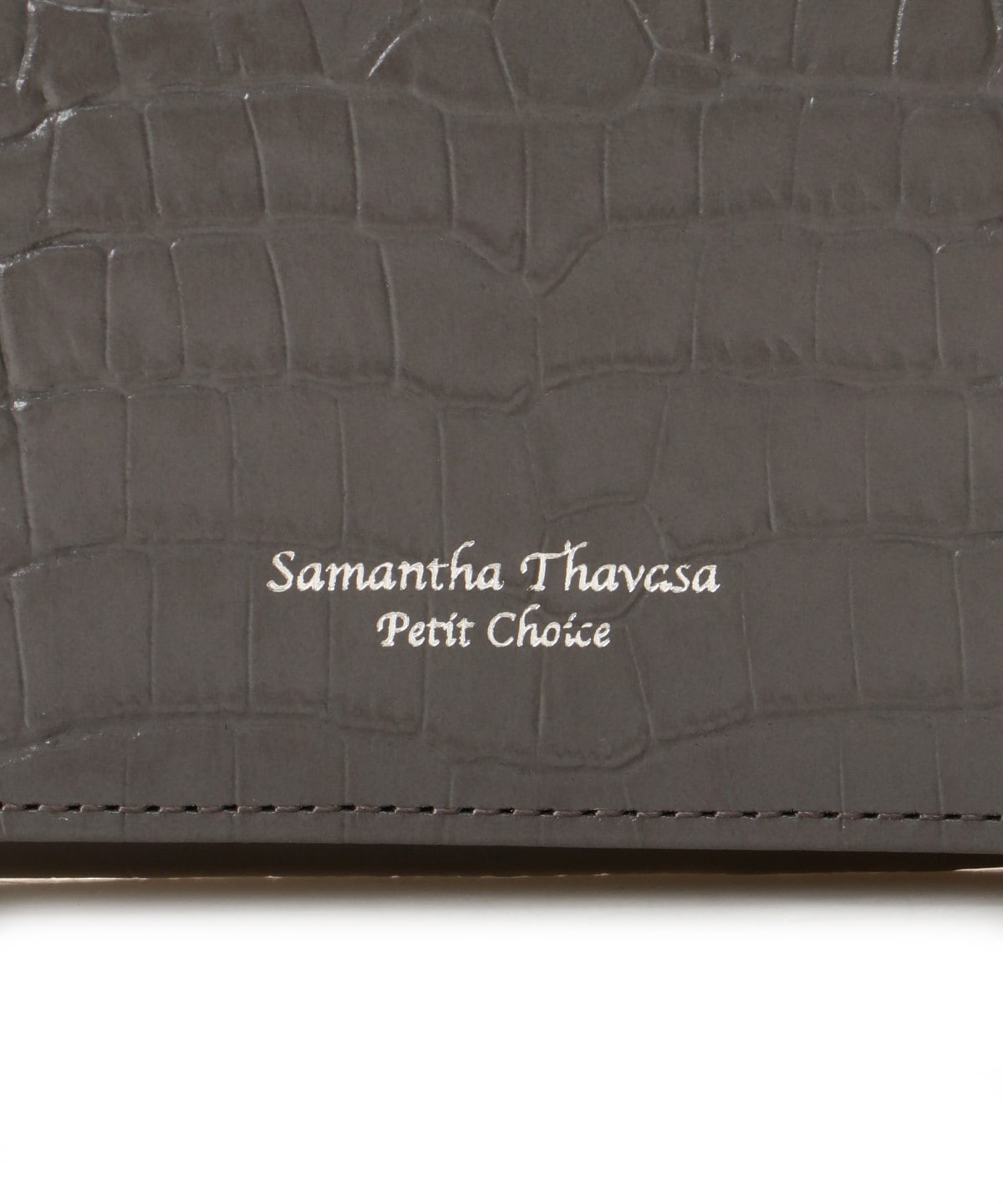 クロコ型押しカラー 折財布(FREE グレー): Samantha Thavasa Petit