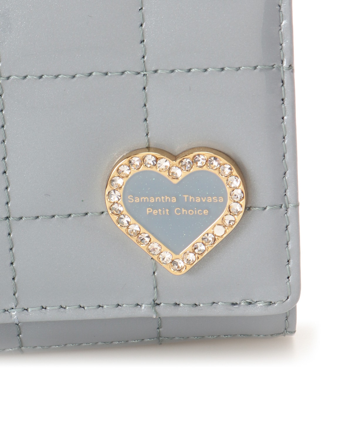 エナメルキルティング がま口折財布