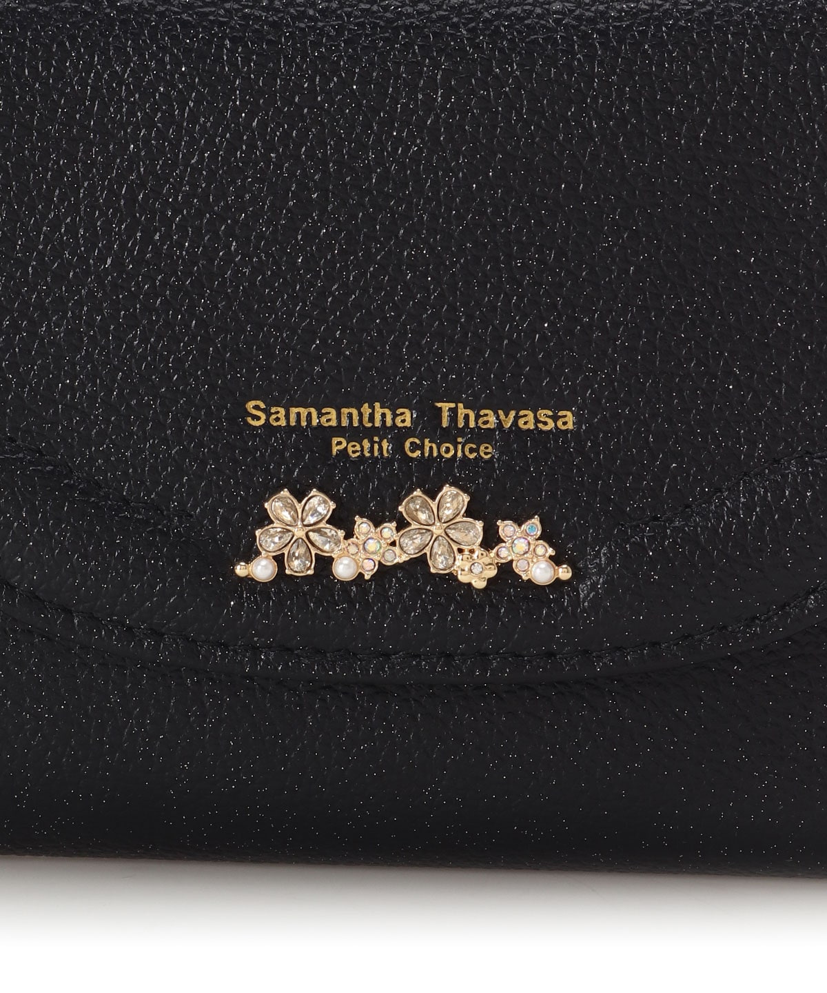 ラメフラワービジュー 折財布