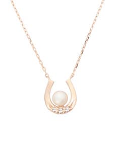 贅沢品 馬蹄パールネックレス(40cm PG K10 K10 Samantha PG): アクセサリー
