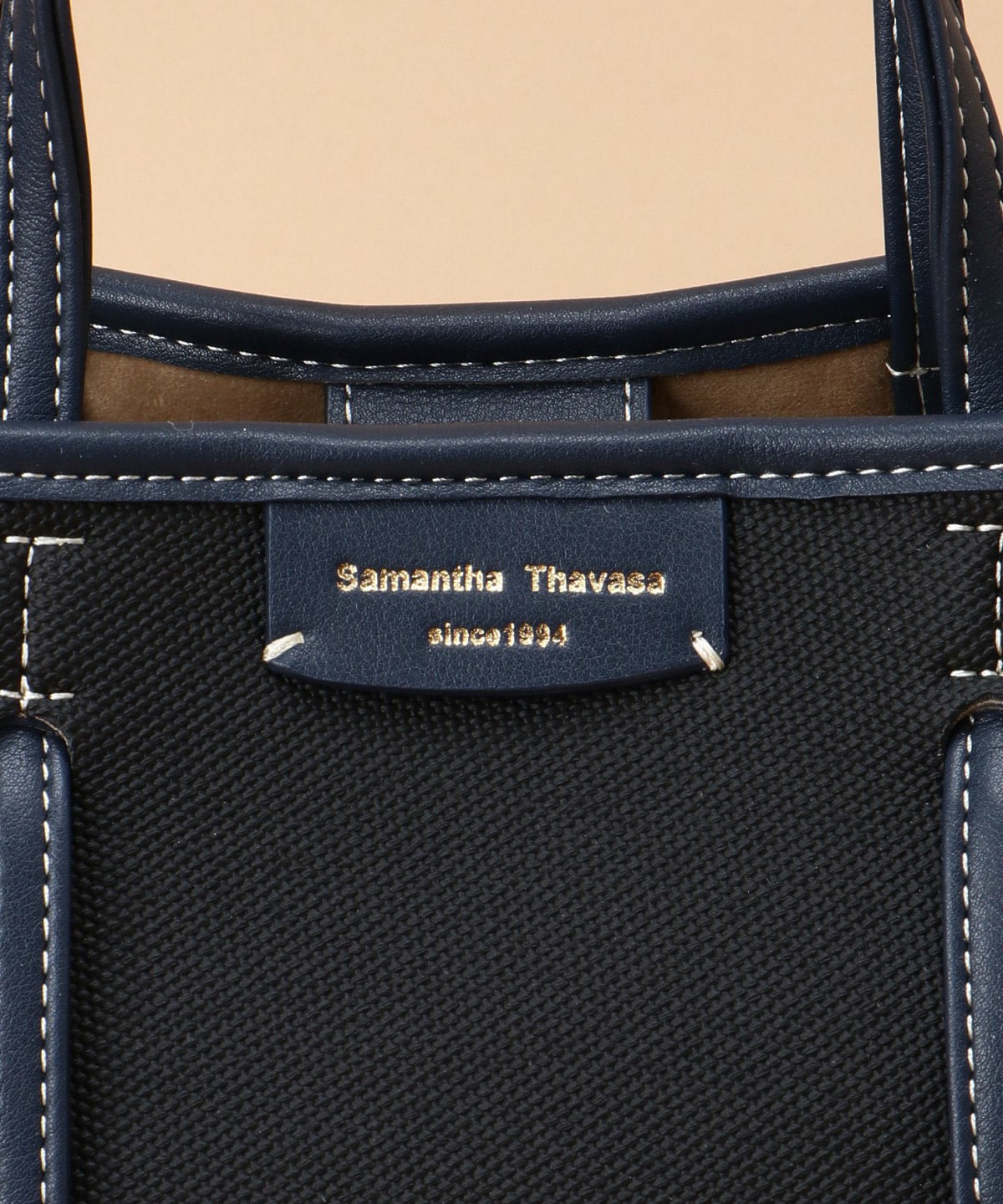サマンサタバサタバサ　キャンバスデザイン　合皮トートバッグ　小サイズ　ブラック
