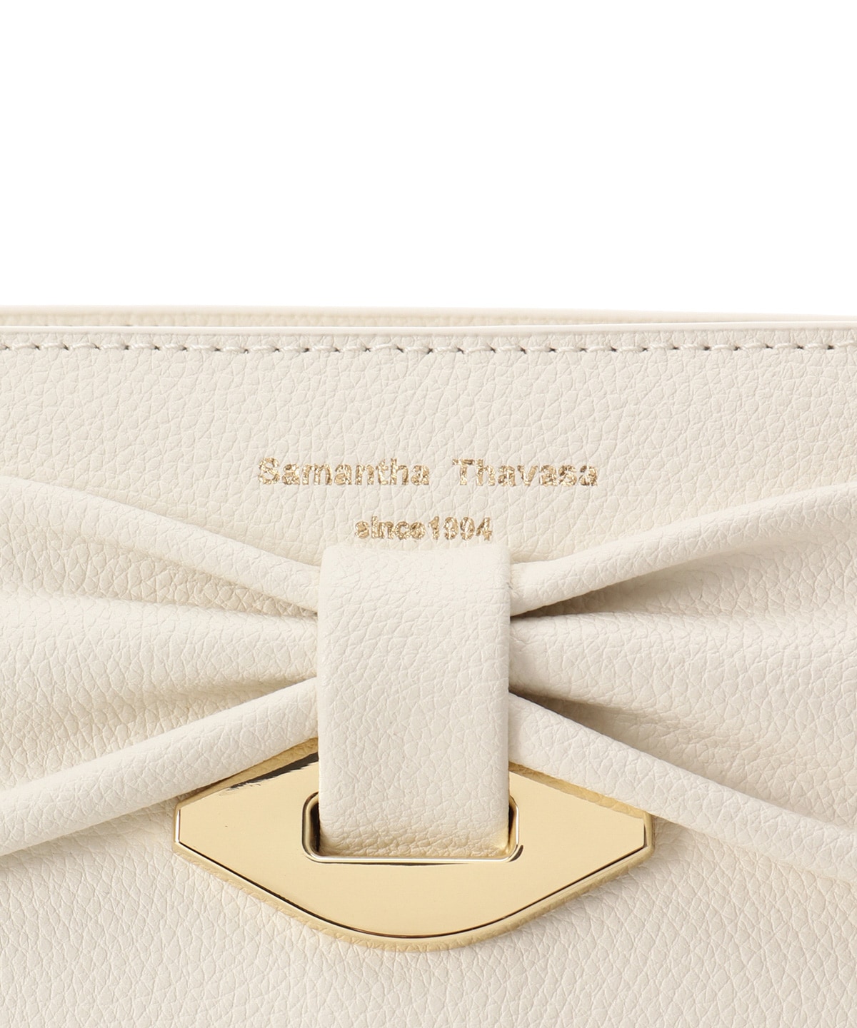 リボンモチーフ スプリットレザーショルダーバッグ