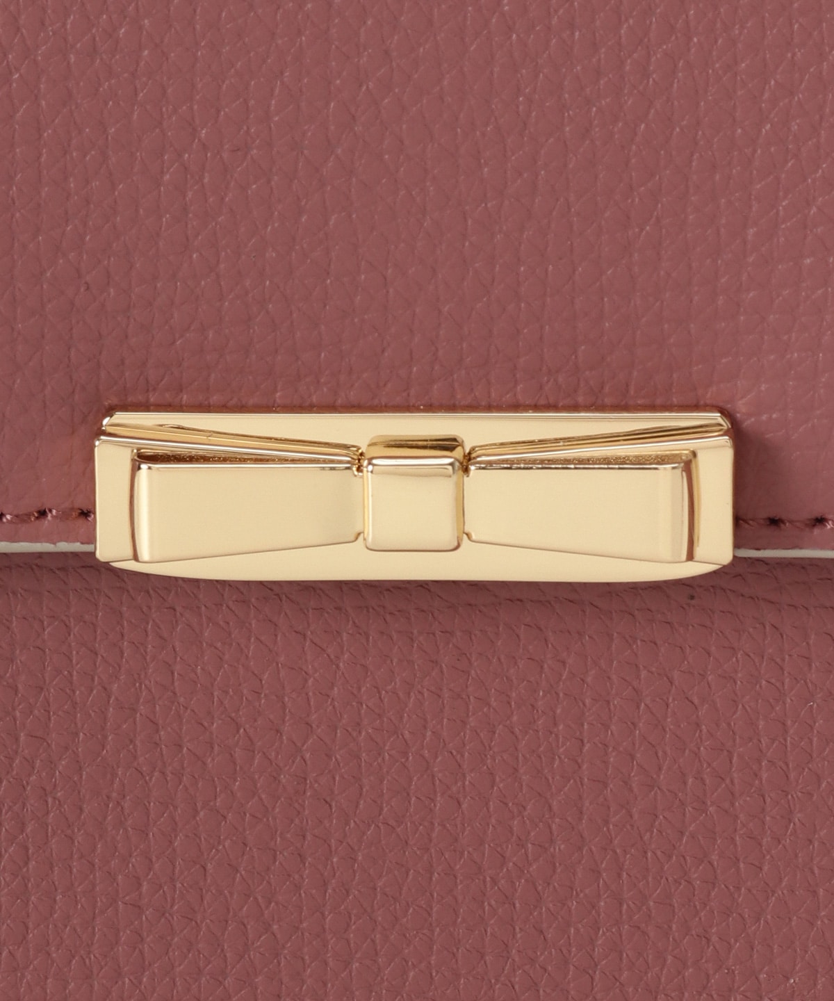 リボンモチーフ金具スプリットレザーワンハンドルバッグ