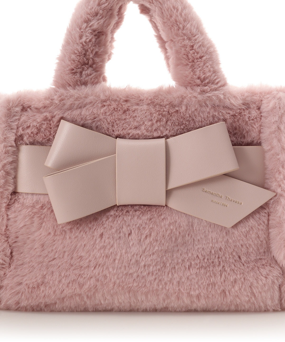 ワンポイントリボン ファーバッグ