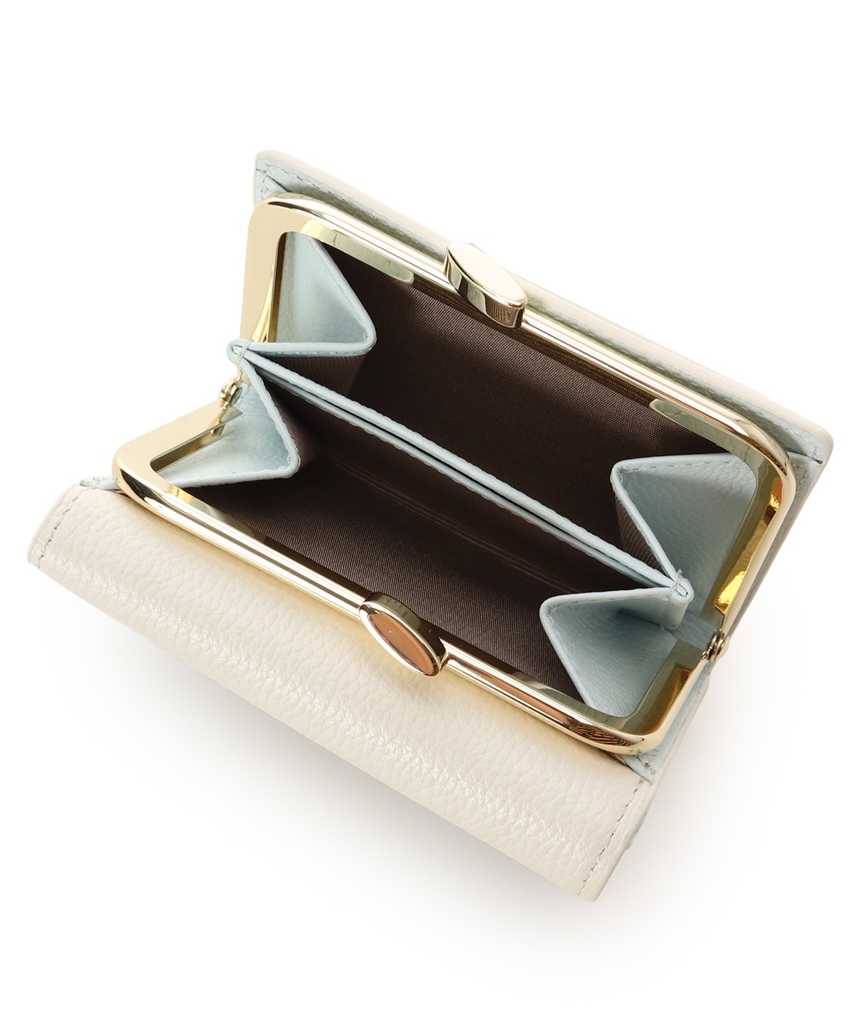 バイカラーリボンモチーフ口金折財布