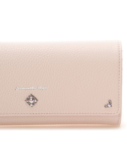シンプルビジューフラップ長財布