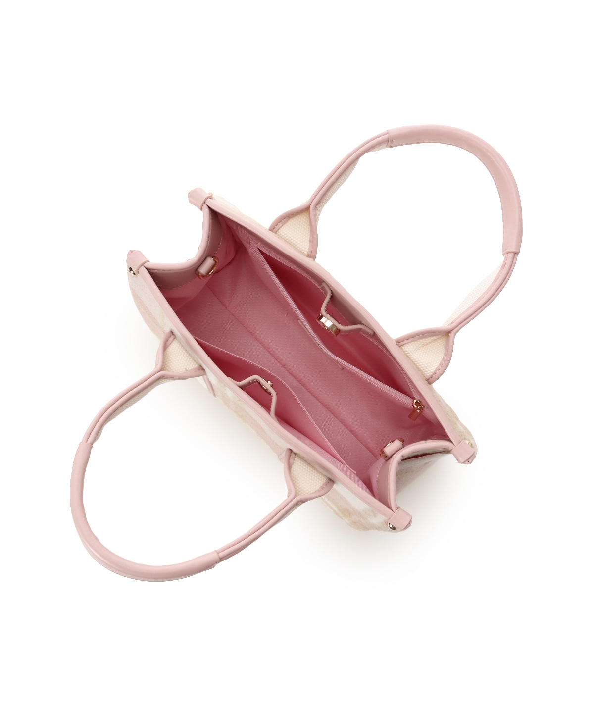 ロゴテープチェックハンドバッグ