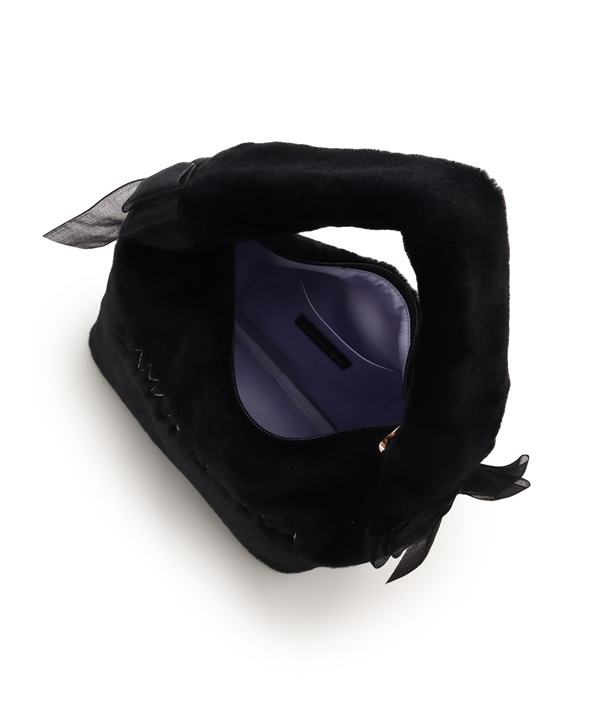 シフォンリボンファーワンハンドルバッグ