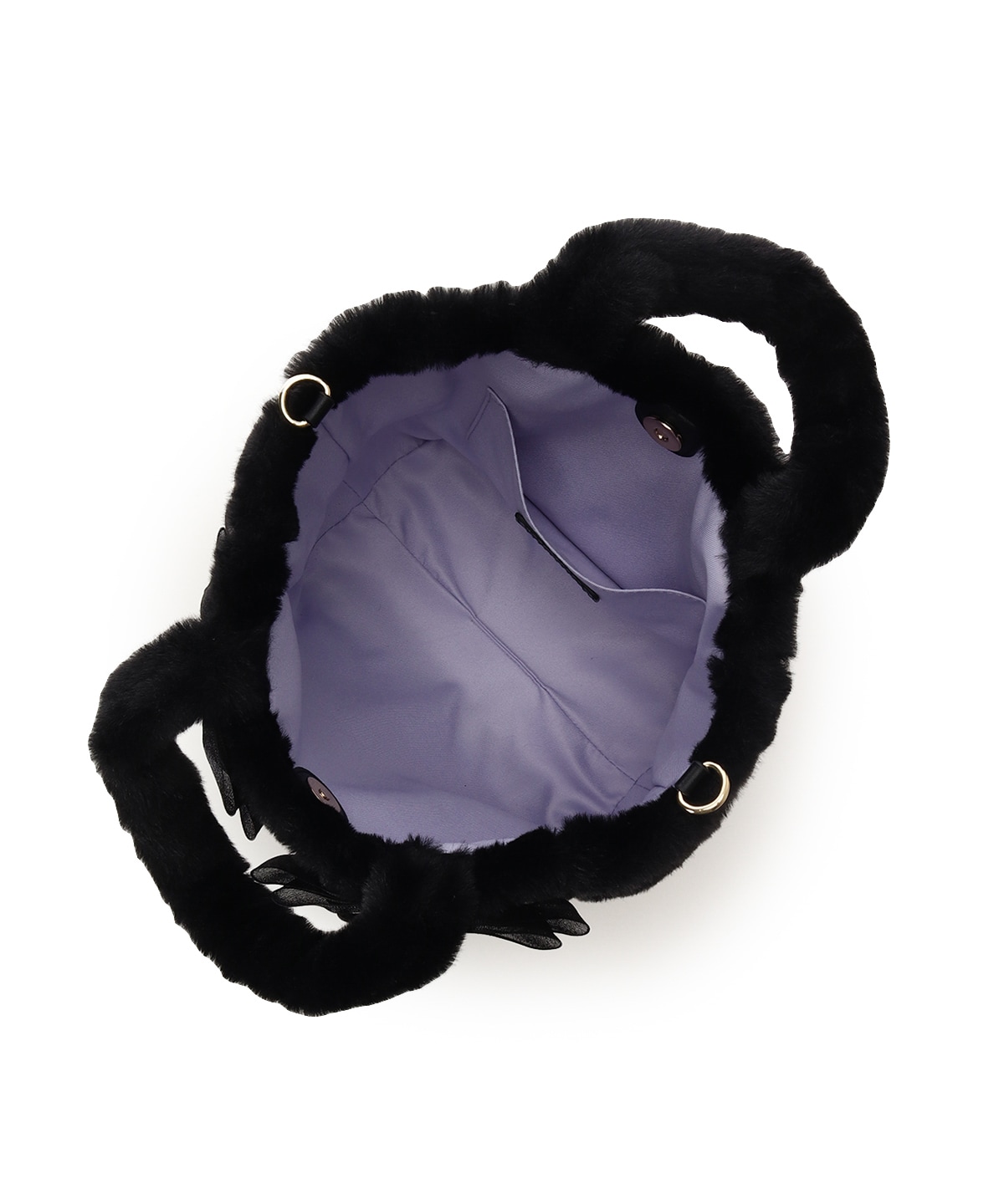 シフォンリボンファーハンドバッグ