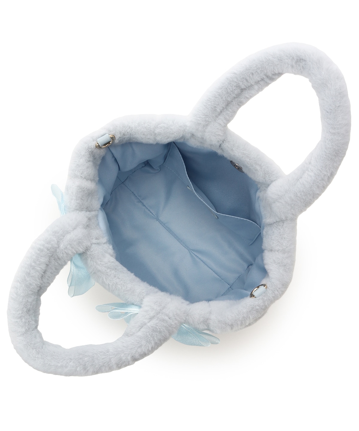 シフォンリボンファーハンドバッグ