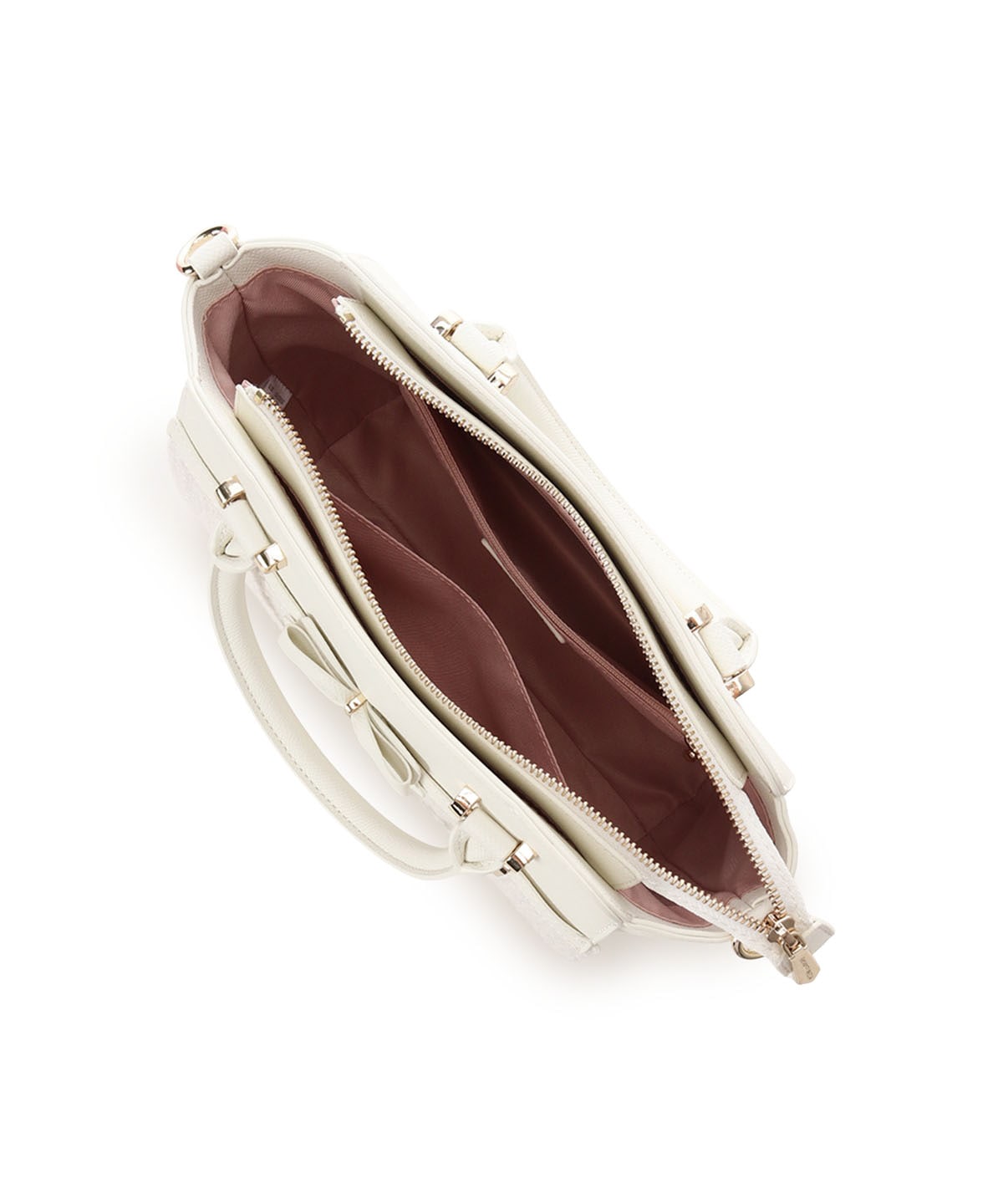 ラメツイードアクセントリボンハンドバッグ