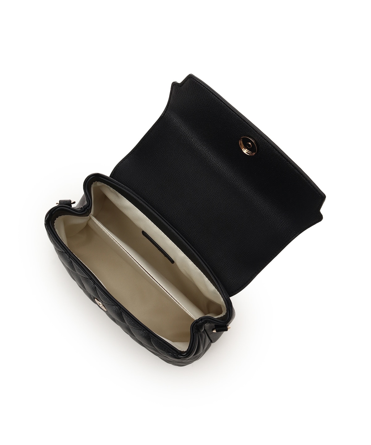 スクエアビジューキルトフラップハンドバッグ