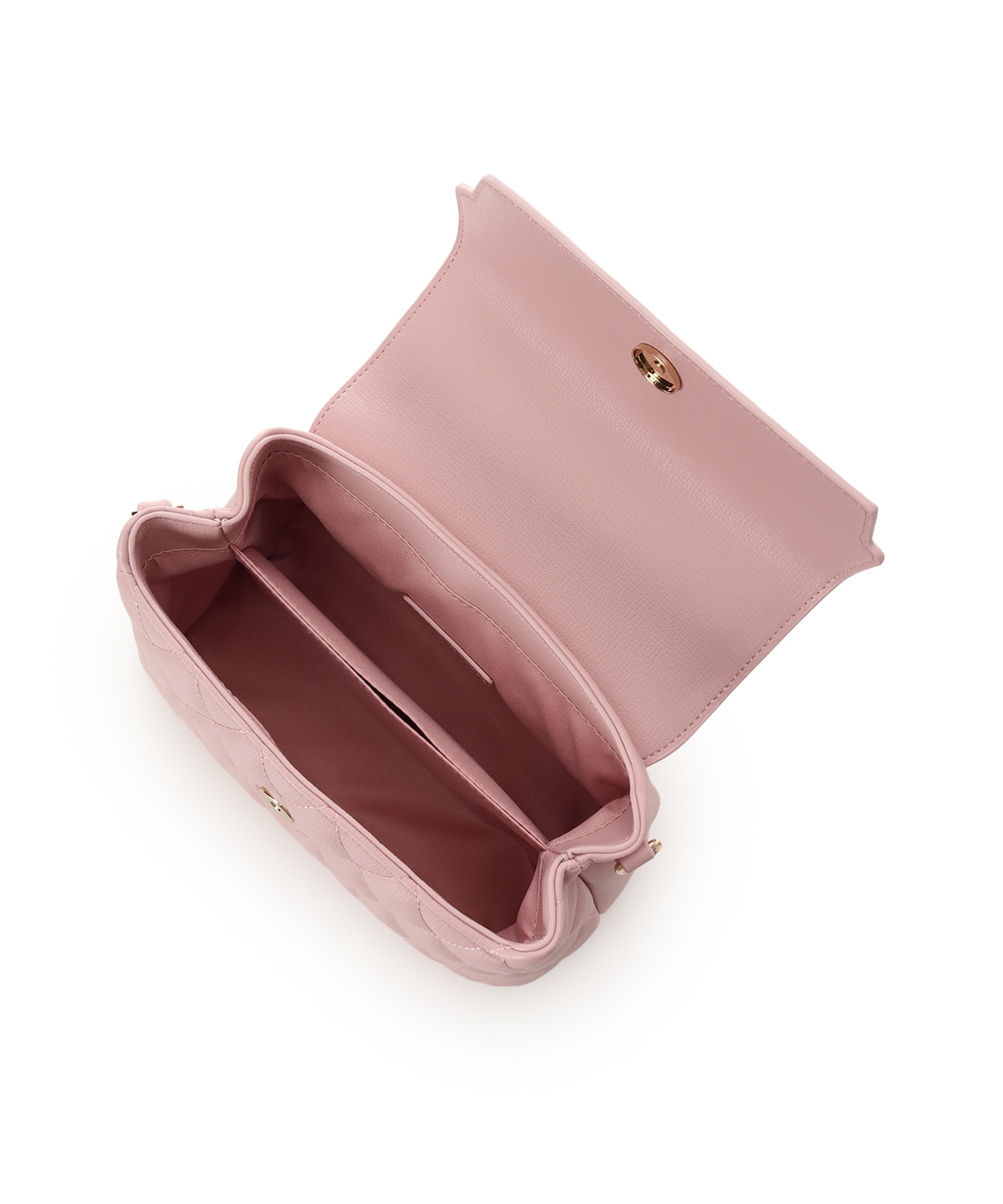 スクエアビジューキルトフラップハンドバッグ