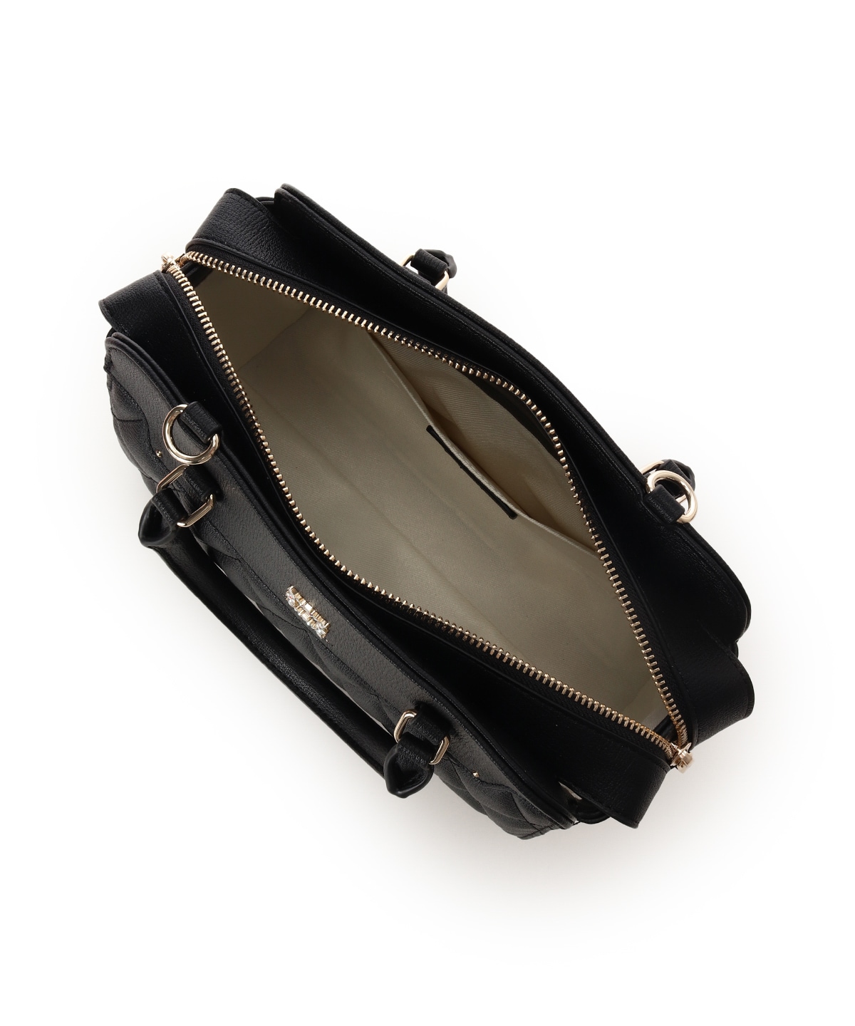 スクエアビジューキルトハンドバッグ